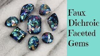 Creating Faux Dichroic Glass Gemstones Cabochons For Jewelry Making DIY UV Resin Tutorial [upl. by Elwaine842]