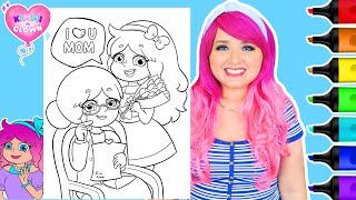 Coloring Kimmi The Clown Mothers Day Coloring Page  Calendar Coloring Book  Ohuhu Art Markers [upl. by Akel]