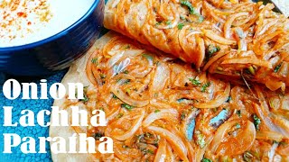 Onion Lachha Paratha  Onion Paratha Recipe  Wheat flour Lachha Paratha  2 types [upl. by Azila]