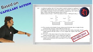 2019P1Q5  CAPILLARY ACTION  FLUID MECHANICS  JEE ADV 2019  TACHYON PHYSICS [upl. by Rodenhouse]