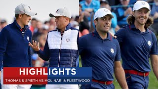 Molinari amp Fleetwood vs Thomas amp Spieth  Extended Highlights  2018 Ryder Cup [upl. by Basham]