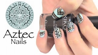 AZTEC NAILS quotEstilo tribalquot [upl. by Hibben]