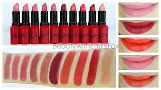 Rimmel Lasting Finish by Kate Moss Lipstick  Lip Swatches [upl. by Cyndie590]