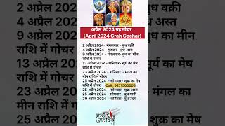 अप्रैल 2024 का ग्रह गोचर shorts astrologer astrology jyotish vastutips viral april gochar [upl. by Puto]