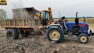 Eicher 551 50hp Range power plus tractor with loaded trolley pulling  John Deere tractor power CFV [upl. by Lisan]