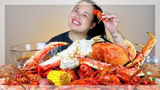 MUKBANG SEAFOOD BOIL 먹방 EATING SHOW DUNGENESS CRAB  KING CRAB  CRAWFISH  MUSSELS [upl. by Sheryl]