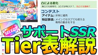 【学マス】何凸から使える？評価値＆コンテスト両対応『サポートSSR』Tier表解説【セレチケ  セレクトピックアップガシャ  サポートの証おすすめサポ】 [upl. by Grodin]