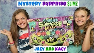 Mystery Surprise Slime Challenge  Jacy and Kacy [upl. by Tartan]