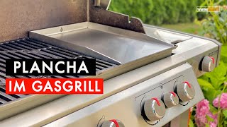 PLANCHA IM GASGRILL  PLANCHA EINBRENNEN REINIGEN  GRILLPLATTE TEST [upl. by Anewor]