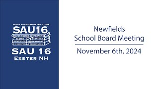 Newfields School Board Meeting 11624 [upl. by Rondi]