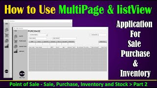 Excel VBA for Beginners How to use Multipage and Listview  Sales Purchase Inventory amp Stock pt2 [upl. by Nosnevets747]