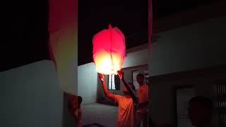 Fly lantern festival in 🪔diwali lantern flying shortvideos happydiwali festival [upl. by Hyman]