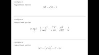 Potęga o wykładniku z ułamkiem [upl. by Turrell769]