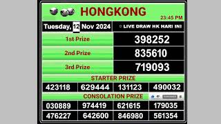 Hongkong Live draw result 12112024  Live Draw HK [upl. by Lugo]