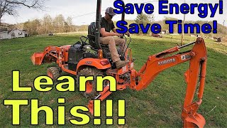 The Best Trenching Tip Ever  Beginners How To Dig With Your Kubota BX23S TLB  Backhoe Push [upl. by Nylodnewg941]