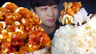 치밥의 정석 처갓집 슈프림양념치킨 흰밥 그리고 총각김치를 함께 먹어봤습니다 ASMR Mukbang Fried Chicken eating show [upl. by Redfield]