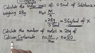 Stoichiometry calculations  Mole And Molar Mass Exam Questions [upl. by Ursel69]