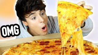 worlds cheesiest TAKEOUT PIZZA mukbang [upl. by Adihsar180]