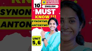 10th English Must know Important questions 2ndmidterm 10thenglish synonymsandantonyms [upl. by Augusta]