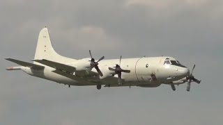 German Navy Lockheed P3 Orion 6003 Low Pass  Hamburg Airport [upl. by Helbonnas]