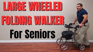 Large Wheeled Folding Walker For Seniors Stride Mover Rollator Review [upl. by Adiv82]