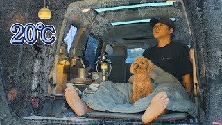 40℃ Solo Car Camping in Heat Wave  Cozy Relaxing with My Dog  ASMR [upl. by Moulton448]