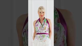 Seidentuch als Top  schnell und einfach binden scarfstyles scarftutorial fashionhacks [upl. by Joette]