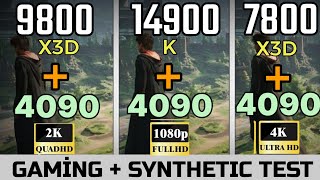 9800x3d 4090 vs 7800x3d vs i9 14900k vs Intel 285k 9800x3d 1440p  4k  720p  1080p gaming Test [upl. by Ronda227]