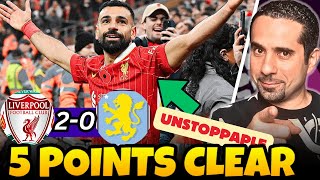 LIVERPOOL 5 POINTS CLEAR SALAH BEST IN THE WORLD Liverpool 20 Aston Villa [upl. by Soraya15]