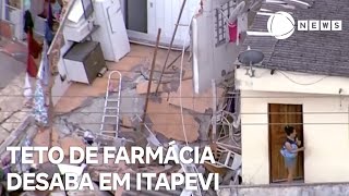 Teto de farmácia desaba em Itapevi na Grande São Paulo [upl. by Lorollas]