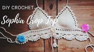 Crochet Crop Top Tutorial Sophia Crop Top [upl. by Ainesy]