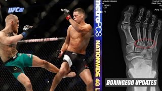 Conor Mcgregor BROKE FOOT kicking Nate Diaz 2  UFC 202 EPIC FIGHT [upl. by Akirdnahs304]