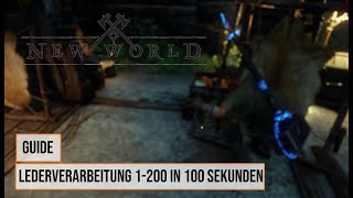 New World Lederverarbeitung Guide Deutsch  Leveln 1200 in 100 Sekunden erklärt  Lederei skillen [upl. by Ecineg]