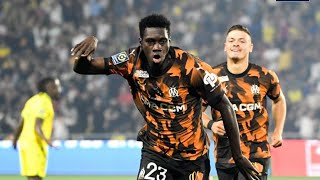 Ismaila Sarr ouvre le score pour OM dune volée de lextérieur parfait à la 4e minute contre Nantes [upl. by Nohsyt]