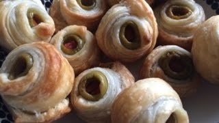 Olive Puff Pastry Bites  Episode 84  Baking with Eda [upl. by Notirb]