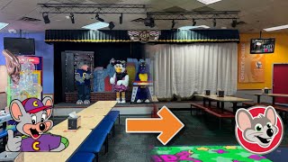 Chuck E Cheese Remodeling process  Hicksville NY ANIMATRONICS SAVED [upl. by Kittie]