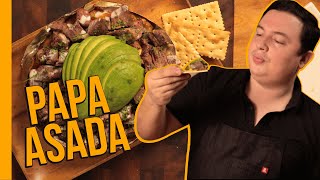 Papa asada especial con Arrachera  3 minutos en el fuego [upl. by Regen]