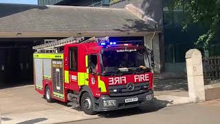 Station Bells LFB Euston A231 Pump Ladder  Turnout [upl. by Ettenahs801]