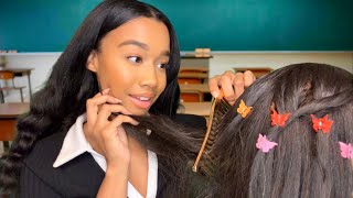 ASMR Girl With No Boundaries Plays With Your Hair In Class 💆‍♀️ Personal Attention ASMR Hair Play [upl. by Rapp]