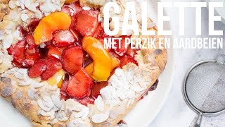 RECEPT Galette met perzik en aardbeien  OhMyFoodness [upl. by Ardys]