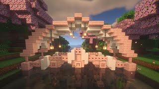 Minecraft  Cute Cherry Blossom Bridge  Minecraft Building Tutorial Item List in Desc [upl. by Sral]