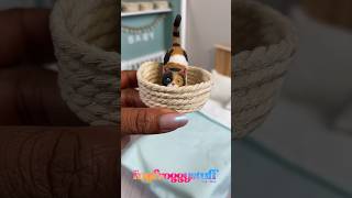 How To Make A Cat Bed  When you buy too much macramé cord  Mini Basket 2 ￼ [upl. by Wichern]