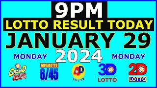 9pm Lotto Result Today January 29 2024 Monday [upl. by Llenod681]