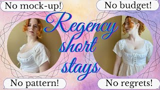 sewing Regency short stays corset from scraps for FREE 0 build challenge [upl. by Netsew]