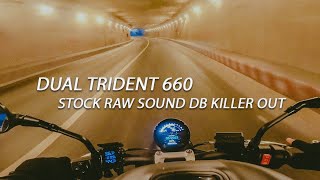 DUAL TRIDENT 660  BEACH  TRIUMPH TRIDENT 660 STOCK RAW SOUND WITHOUT DB KILLER  QUICKSHIFTER [upl. by Mogerly]