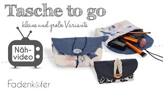 Tasche to go Beautytäschchen einfache Tasche mit Gratis Schnittmuster selber nähen [upl. by Xyno889]