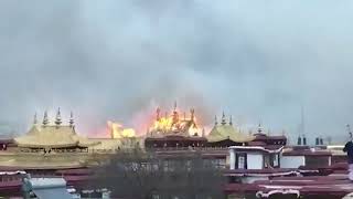 Jokhang temple on fire [upl. by Xonel]