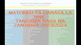 MATOKEO YA DARASA LA NNE 2023 2024 TANZANIA BARA NA ZANZIBAR YAMETOKA [upl. by Holsworth]