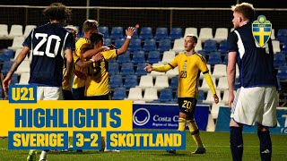 Highlights U21  Sverige – Skottland 32  Roony Bardghji med rekordmål [upl. by Iaras149]