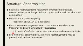 Mohammed Eleyan  InversionsTranslocations Mosaicism [upl. by Alik]